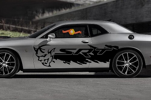 Demon-Style Seitenspritz-Grunge-Vinyl-Aufkleber-Set für Dodge Challenger