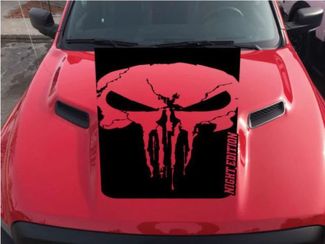 Dodge Ram Rebel Punisher Skull Night Edition Hood Truck Vinyl-Aufkleber-Grafik