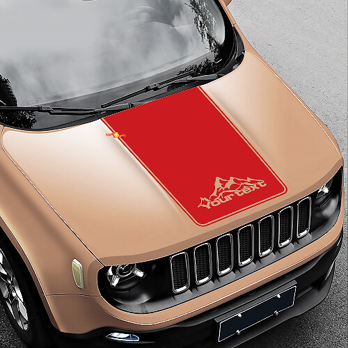 Benutzerdefinierter breiter Streifen-Hauben-Vinylaufkleber für Jeep Renegade