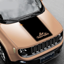 Mountains-Grafik-Beschriftung Motorhauben-Vinylaufkleber für Jeep Renegade 3