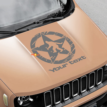 Yeti Sasquatch Army Star Abgenutztes Zerkratztes Motorhauben-Vinylaufkleber für Jeep Renegade 2