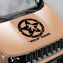 Yeti Sasquatch Army Star Abgenutztes Zerkratztes Motorhauben-Vinylaufkleber für Jeep Renegade 3