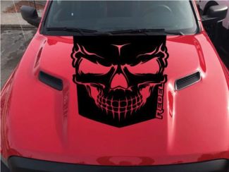 2015–2017 Dodge Ram Rebel Graphic Skull Hood Truck Vinyl Aufkleber Optionen Farbe