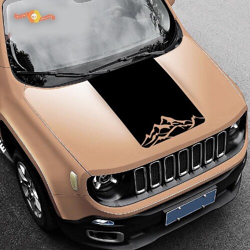 Jeep Renegade Mountain Graphic Vinyl Aufkleber Aufkleber Motorhaube