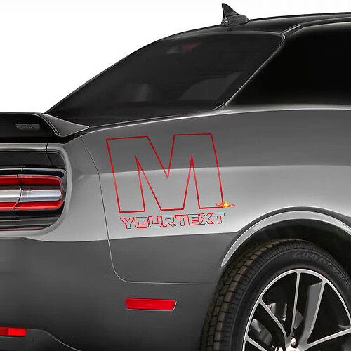 Mopar M Logo Vinyl-Aufkleber Rückseite für Dodge Challenger