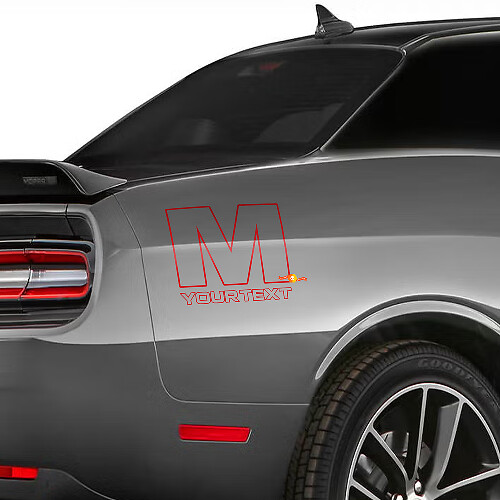 Mopar M Logo Rear Side Vinyl Aufkleber Decal 2 für Dodge Challenger