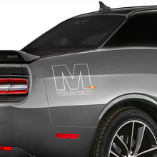 Mopar M Logo Rear Side Vinyl Aufkleber Decal 2 für Dodge Challenger 2