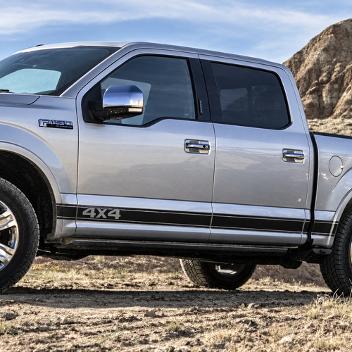 4X4 Pinstriped Band Rocker Panel Vinyl-Aufkleber für Ford F-150 2015-2018