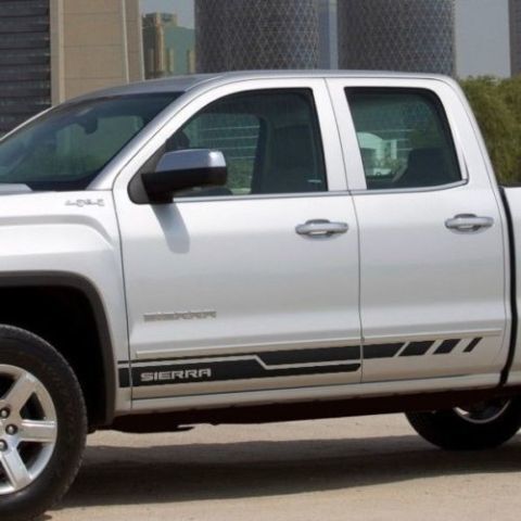 Sierra-Schriftzug Geometrische Streifen Aufkleber für Seitentürpaneel Grafiken für GMC Sierra