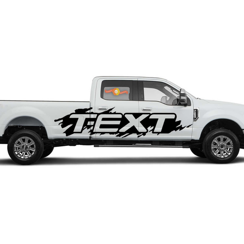TEXT Seiten-Spritzschutz Vinyl-Aufkleber-Set für Musclecar F-250