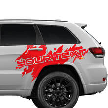 Benutzerdefinierter Text Spritzfleck Hecktür Seitenaufkleber Aufkleber für Jeep Cherokee Trailhawk_3
