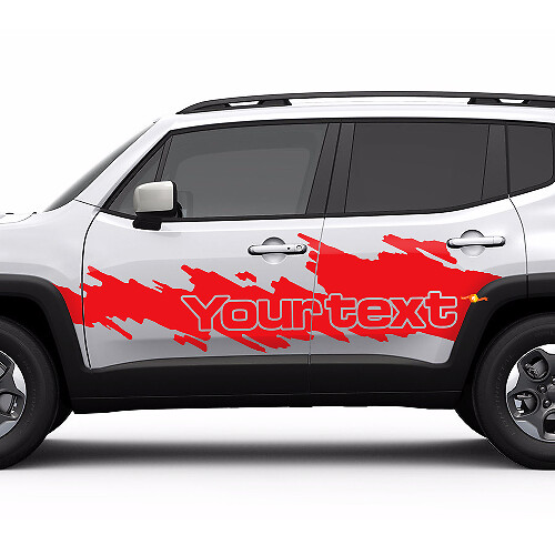 Benutzerdefinierter Text Spritzfleck Grafik Seitentüren Vinylaufkleber für Jeep Renegade 1