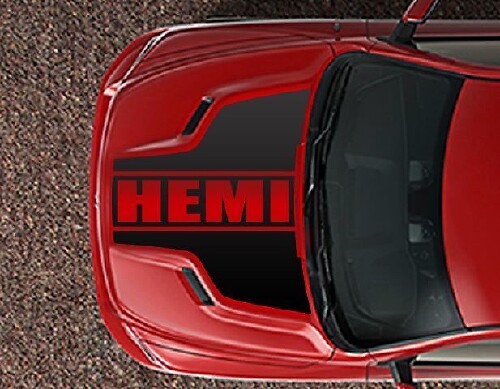 HEMI Kontur Motorhauben Vinyl-Aufkleberset für Dodge RAM 1500