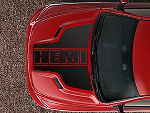 HEMI Motorhauben-Vinylaufkleberset für Dodge RAM 1500