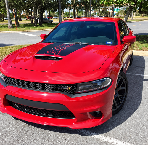 392 Outline Daytona Style Panel Kit — Vinylaufkleber (Motorhaube) für Dodge Charger 2015-2018