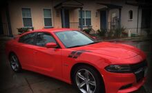 Markierte Kotflügel-Hash-Streifen Vinylaufkleber für Dodge Charger 2012-2018_2