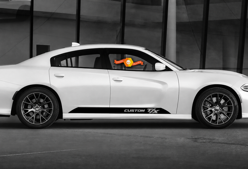 CUSTOM T/X Niedriger Keil-Streifen Paar Schweller Vinyl-Aufkleber Sticker für Dodge Charger 2011-2020