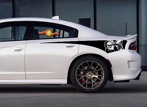 Scat Pack Heckseiten-Streifen Vinyl-Aufklebersatz für Dodge Charger 2015-2020