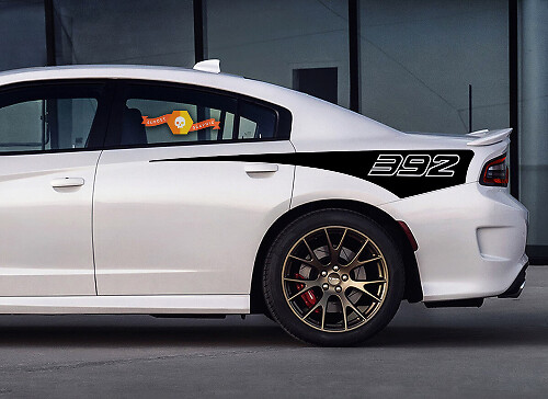 392 Outline Spear Stripes Pair — Vinylaufkleber (Seite) für Dodge Charger 2015-2020