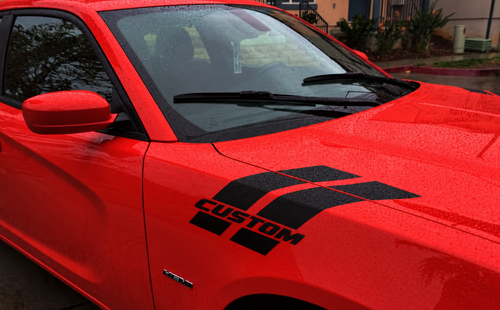 CUSTOM Hash Stripes — Vinyl-Aufkleber (Motorhaube, Kotflügel) für Dodge Charger Hellcat 2015-2017