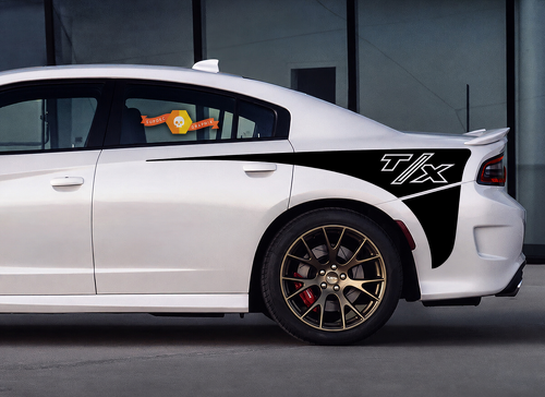 T/X Split Viertelkeil-Set Heckkotflügel Vinylaufkleber für Dodge Charger 2015-2017