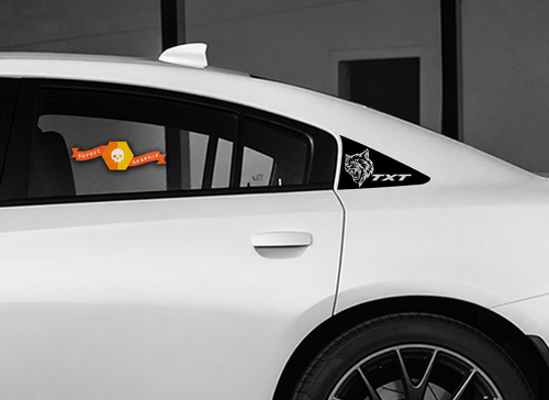 TXT Custom Kat Kopf C-Säule Paar Säule Vinyl Aufkleber Sticker für Dodge Charger 2011-2018