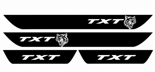 TXT Custom Cat Head Four Piece Door Sill Set Tür Vinylaufkleber für Dodge Charger SRT, Hellcat 2016-2018
