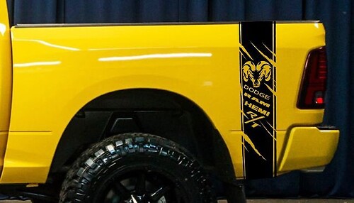 Dodge Ram 1500 RT HEMI Truck Bed Box Graphic Stripe Decal Sticker Kit Custom 2023