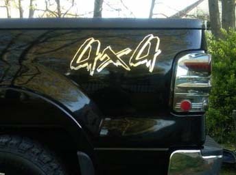 4x4 Grunge-Stil Vinyl-Aufkleber für die Seitenwand des Bettes für Chevrolet Silverado