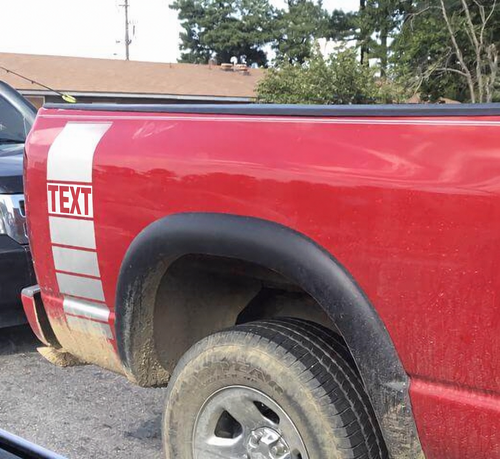 Racing individuelle Textstreifen hintere Seiten-Vinylaufkleber-Kit für Dodge Ram