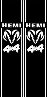 DODGE HEMI 4 x 4 RACING STREIFEN Vinyl Aufkleber Aufkleber Emblem Grafik Logo