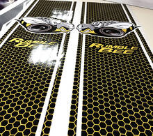 Rumble Bee Honeycomb Bettseitenstreifen Vinylaufkleber Set für Dodge Ram 1500 2500_3