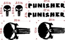 Aufkleber „DISTRESSED PUNISHER“ für Türen und Motorhaube des JEEP Wrangler
 2