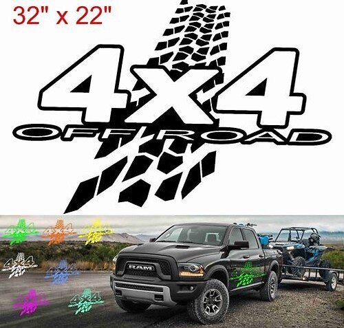 4x4 Offroad-Reifenprofil Seitenvinyl-Aufkleber