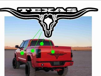 Totenkopf Texas Longhorn Aufkleber Heckscheibe Grafik Truck Aufkleber Heckklappeneinsätze