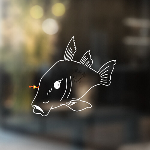 FISCH Vinyl Kunst Wand Fenster Badezimmer Aufkleber Abziehbar #3

