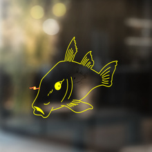 FISCH Vinyl Kunst Wand Fenster Badezimmer Aufkleber Abziehbar #3
_4