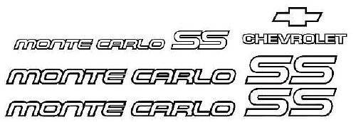 Chevy Monte Carlo SS Restaurations-Vinyl-Aufkleber-Set