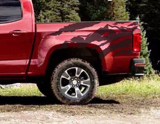 ANTERO Truck Bed Mountain Vinyl-Grafik-Aufkleber Stripe 2015–2016 Chevy Colorado