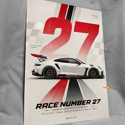 Motorsport-Nummer Poster Glänzendes Acryl Wandkunst-Panel