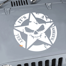 Individuelles Text Military Star Skull Hauben-Vinylaufkleber für Jeep Wrangler JK CJ TJ 2