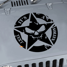 Individuelles Text Military Star Skull Hauben-Vinylaufkleber für Jeep Wrangler JK CJ TJ 3