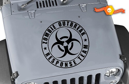 Zombie-Ausbruch Einsatzteam Kapuzen-Vinylaufkleber für Jeep Wrangler und CJ