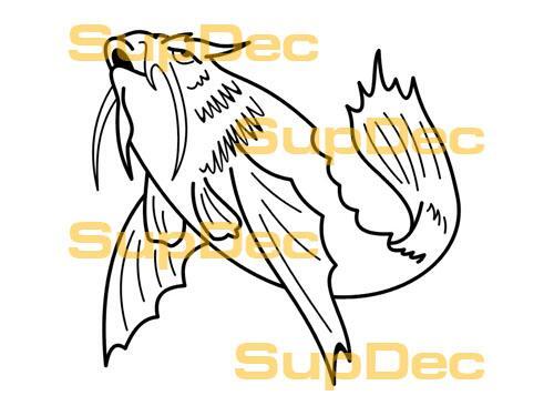 FISCH Vinyl Kunst Wand Fenster Badezimmer Aufkleber Aufkleber abnehmbar #9
