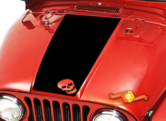 Skull Hood Blackout Vinyl Aufkleber (20 Small) passend für: Jeep CJ 5 6 7 8