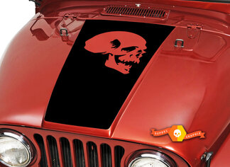 Skull Hood Blackout Vinyl-Aufkleber (14) passend für: Jeep CJ 5 6 7 8