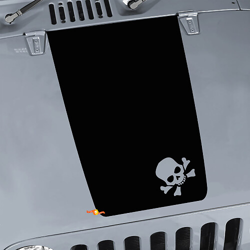 Skull Hauben Blackout Vinyl Aufkleber für Jeep Wrangler JK TJ YJ JL