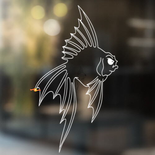 Veiltail Goldfish Universeller Vinyl-Aufkleber