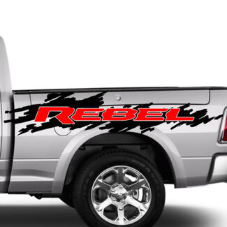 2-farbige Dodge Ram Rebel Splash Grunge-Logo-LKW-Vinyl-Aufkleber-Grafik