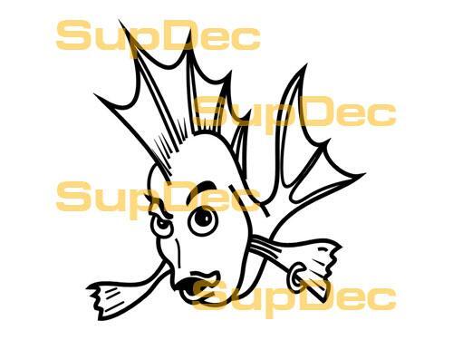 FISCH Vinyl Kunst Wand Fenster Badezimmer Aufkleber Abziehbar #12
